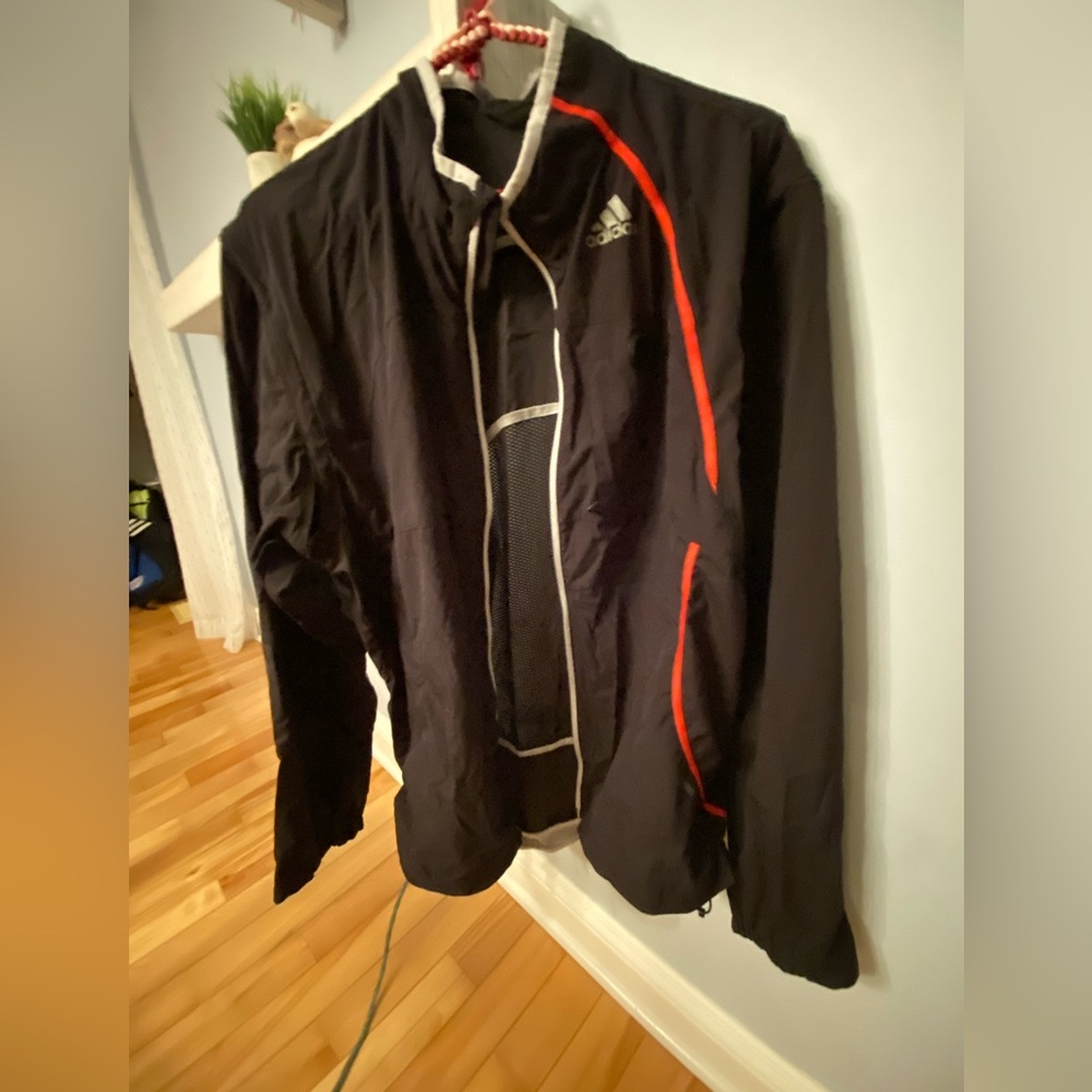 adidas Men’s Black Performance Jacket with Red Trim